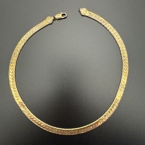VTG 925 Italy Sterling Silver 18" Herringbone Necklace Wide 38g Flat Snake Chain
